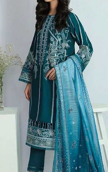 Jazmin Teal Lawn Suit | Pakistani Dresses in USA- Image 2