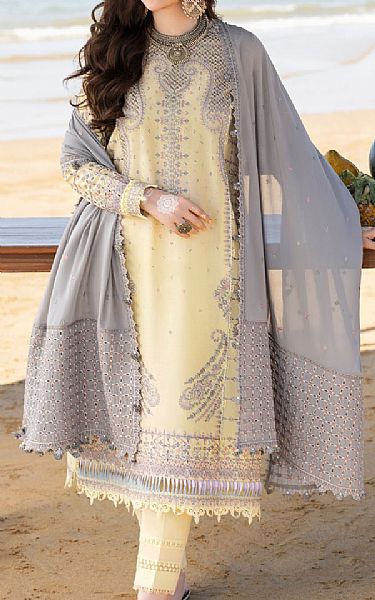 Jazmin Lime/Grey Lawn Suit | Pakistani Lawn Dress in USA- Image 1