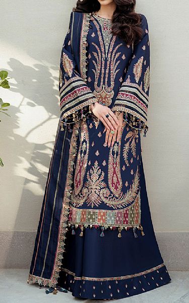 Jazmin Navy Blue Lawn Suit | Pakistani Lawn Dress in USA- Image 1
