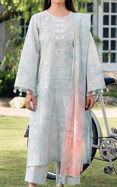 Jazmin Pastel Grey Lawn Suit | Pakistani Lawn Dress in USA- Image 1