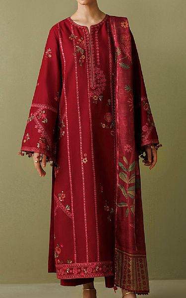 Jazmin Maroon Lawn Suit | Pakistani Lawn Dress in USA- Image 1