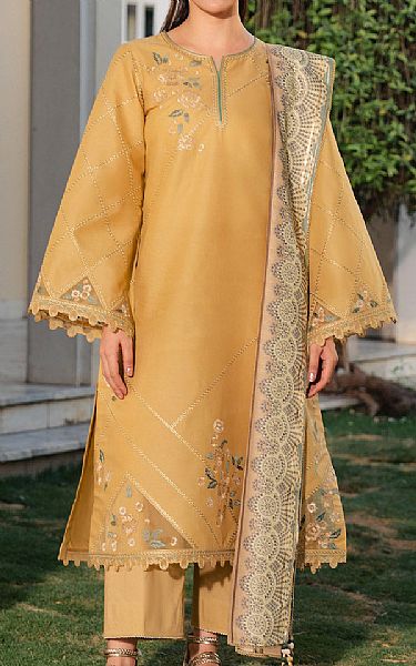 Jazmin Harvest Gold Lawn Suit | Pakistani Lawn Dress in USA- Image 1