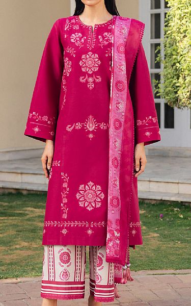 Jazmin Dark Hot Pink Lawn Suit | Pakistani Lawn Dress in USA- Image 1