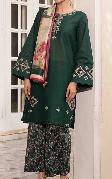Jazmin Green Lawn Suit | Pakistani Lawn Dress in USA- Image 1
