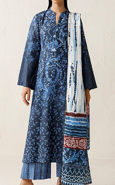 Jazmin Blue Lawn Suit | Pakistani Lawn Dress in USA- Image 1