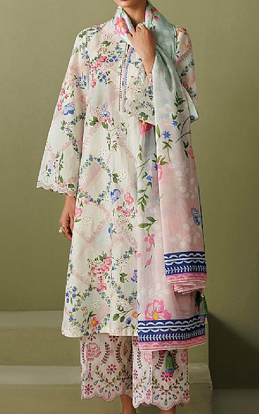 Jazmin Light Grey Lawn Suit | Pakistani Lawn Dress in USA- Image 1