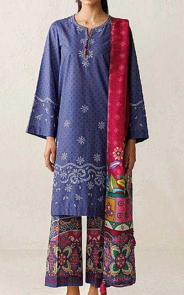 Jazmin Blue Lawn Suit | Pakistani Lawn Dress in USA- Image 1