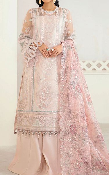 Jazmin Off-white/Baby Pink Organza Suit | Pakistani Wedding Dresses- Image 1