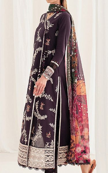 Jazmin Plum Lawn Suit | Pakistani Lawn Dress in USA- Image 2