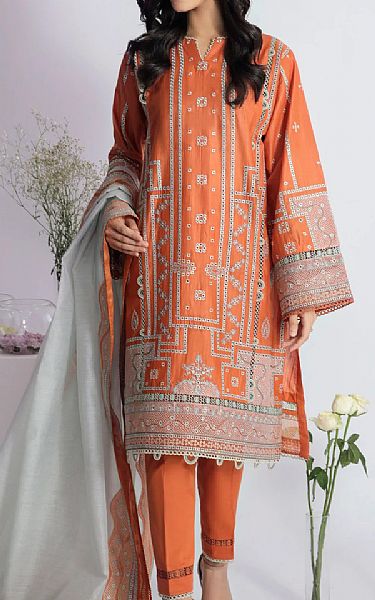 Jazmin Coral Lawn Suit | Pakistani Dresses in USA- Image 1