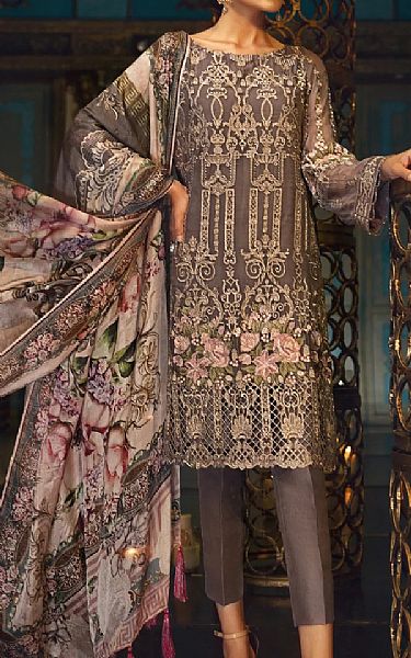 Grey Chiffon Suit | Jazmin Pakistani Chiffon Dresses