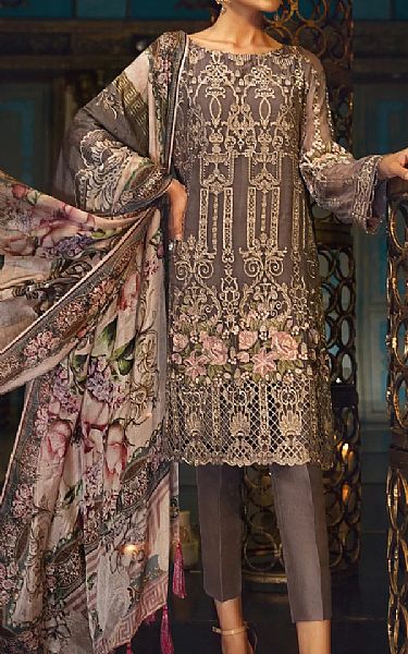 Grey Chiffon Suit | Pakistani Dresses in USA