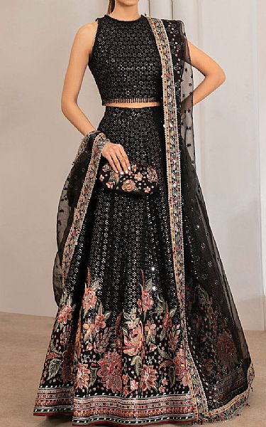 Jazmin Black Chiffon Suit | Pakistani Embroidered Chiffon Dresses- Image 1