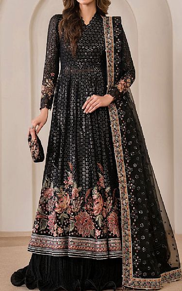 Jazmin Black Chiffon Suit | Pakistani Embroidered Chiffon Dresses- Image 1
