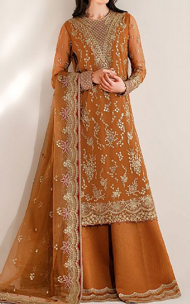 Jazmin Orange Chiffon Suit | Pakistani Embroidered Chiffon Dresses USA- Image 1