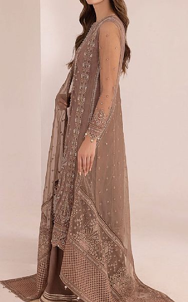 Jazmin Taupe Net Suit | Pakistani Embroidered Chiffon Dresses- Image 2
