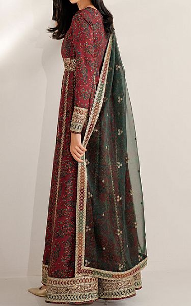 Jazmin Wine Red Chiffon Suit | Pakistani Embroidered Chiffon Dresses USA- Image 2