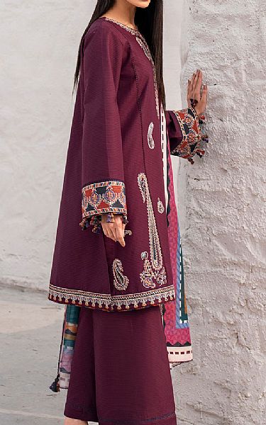 Jazmin Plum Lawn Suit | Pakistani Lawn Dress in USA- Image 2