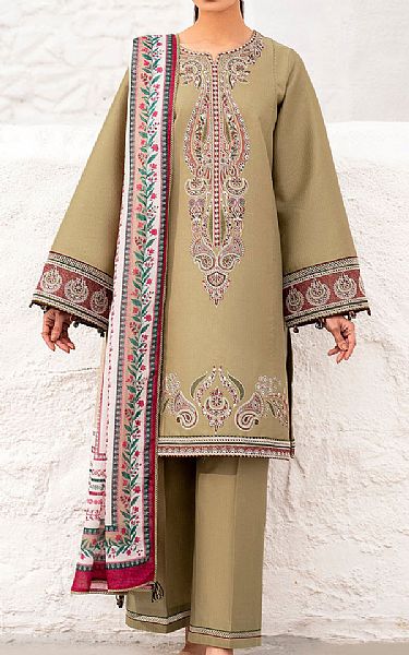 Jazmin Olive Lawn Suit | Pakistani Lawn Dress in USA- Image 1