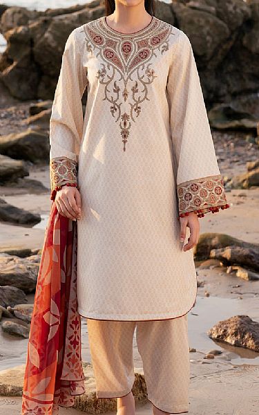Jazmin Ivory Lawn Suit | Pakistani Lawn Dress in USA- Image 1