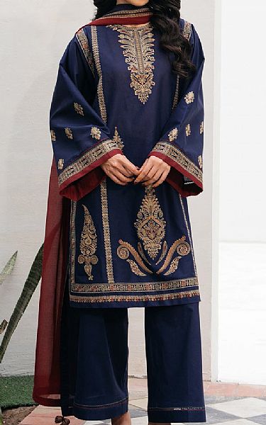 Jazmin Navy Blue Lawn Suit | Pakistani Lawn Dress in USA- Image 1