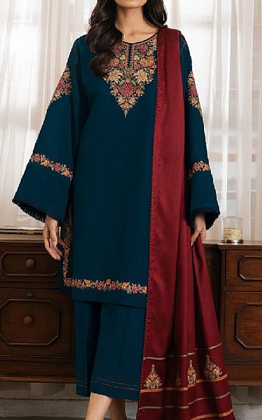 Jazmin Prussian Blue Lawn Suit | Pakistani Lawn Dress in USA- Image 1