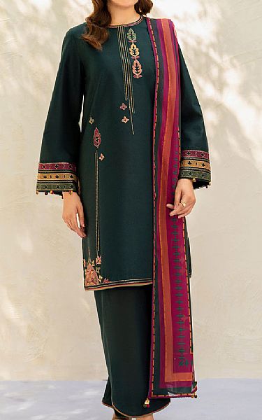 Jazmin Bottle Green Lawn Suit | Pakistani Lawn Dress in USA- Image 1