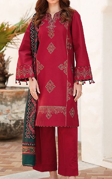 Jazmin Wine Red Lawn Suit | Pakistani Lawn Dress in USA- Image 1