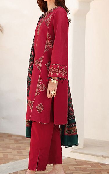 Jazmin Wine Red Lawn Suit | Pakistani Lawn Dress in USA- Image 2