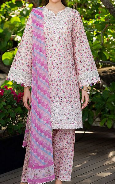 Jazmin Ivory/Lavender Lawn Suit | Pakistani Lawn Dress in USA- Image 1