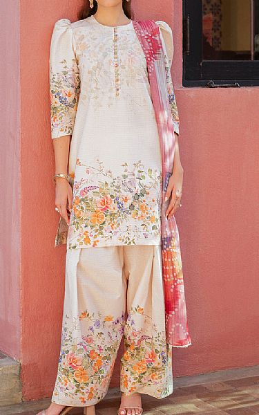Jazmin Off-white Lawn Suit | Pakistani Lawn Dress in USA- Image 1