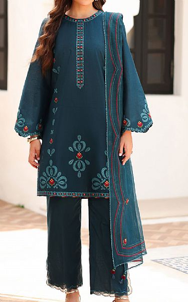 Jazmin Teal Lawn Suit | Pakistani Lawn Dress in USA- Image 1
