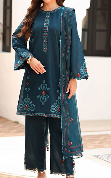 Jazmin Teal Lawn Suit | Pakistani Lawn Dress in USA- Image 2