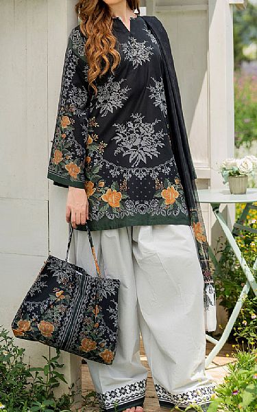 Jazmin Black Lawn Suit | Pakistani Lawn Dress in USA- Image 1