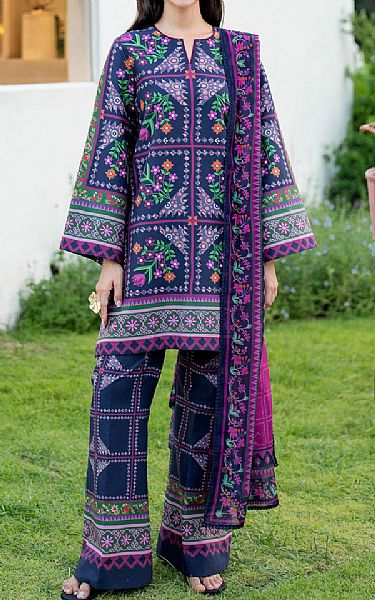 Jazmin Navy Blue Lawn Suit | Pakistani Lawn Dress in USA- Image 1