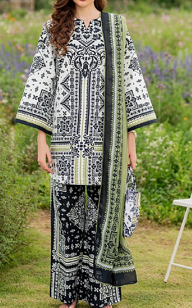 Jazmin White/Black Lawn Suit | Pakistani Lawn Dress in USA- Image 1
