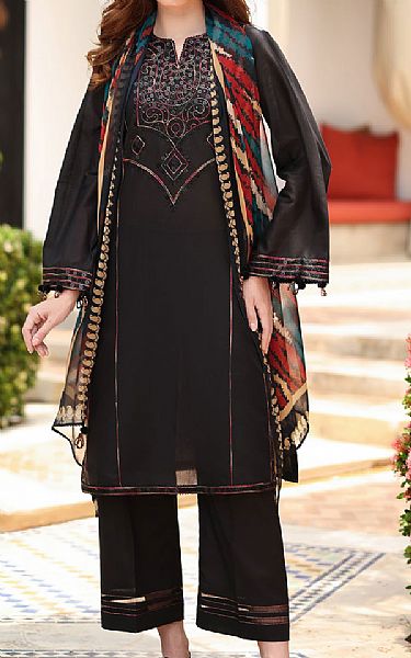 Jazmin Black Lawn Suit | Pakistani Lawn Dress in USA- Image 1