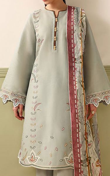 Jazmin Light Grey Lawn Suit | Pakistani Lawn Dress in USA- Image 2
