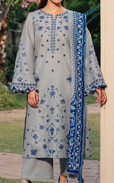 Jazmin Grey/Blue Lawn Suit | Pakistani Lawn Dress in USA- Image 1