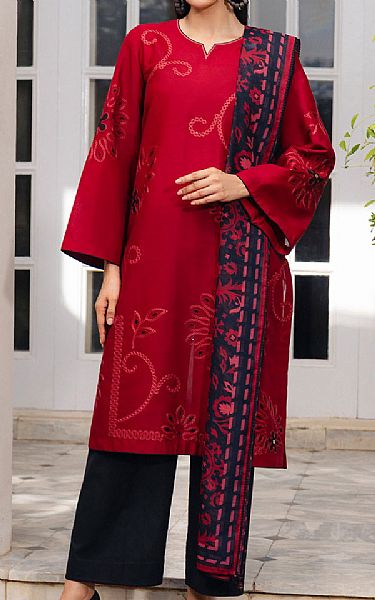 Jazmin Red/Black Lawn Suit | Pakistani Lawn Dress in USA- Image 1