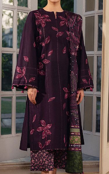 Jazmin Plum Lawn Suit | Pakistani Lawn Dress in USA- Image 1