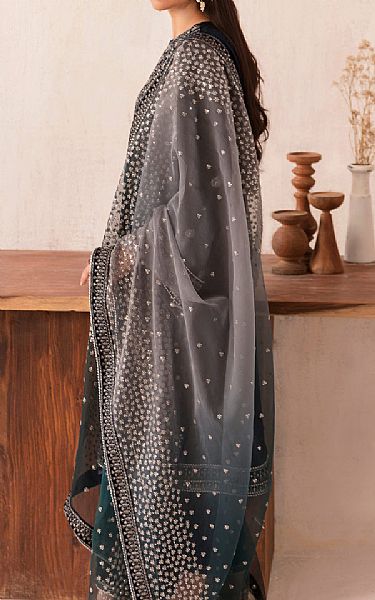 Jazmin Teal Velvet Suit | Pakistani Winter Dresses- Image 2