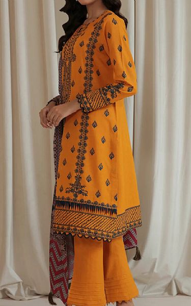 Jazmin Orange Khaddar Suit | Pakistani Dresses in USA- Image 2