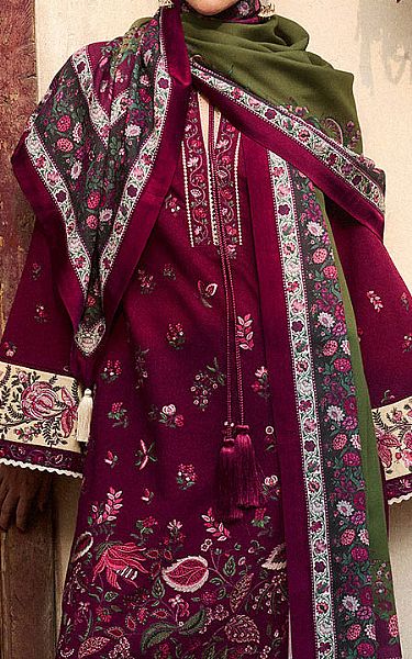 Jugnu Purple Karandi Suit | Pakistani Winter Dresses in USA- Image 2