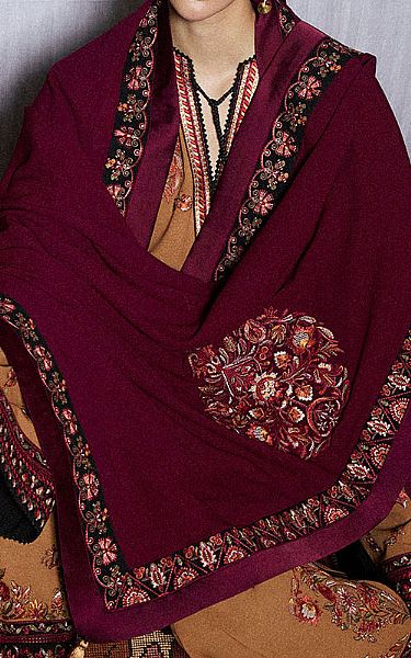 Jugnu Mustard Karandi Suit | Pakistani Winter Dresses in USA- Image 2