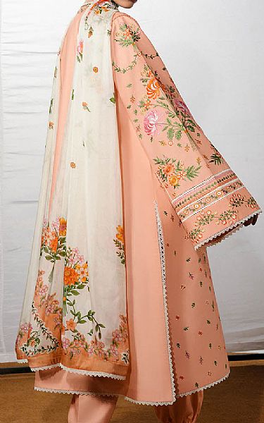 Jugnu Peach Cotton Suit | Pakistani Lawn Dress in USA- Image 2