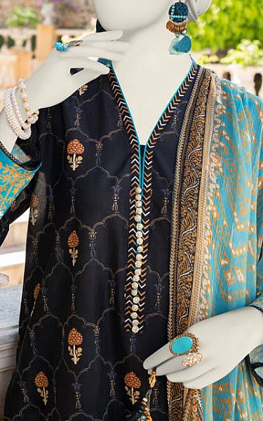 Junaid Jamshed Black Lawn Suit | Pakistani Lawn Dress in USA- Image 2