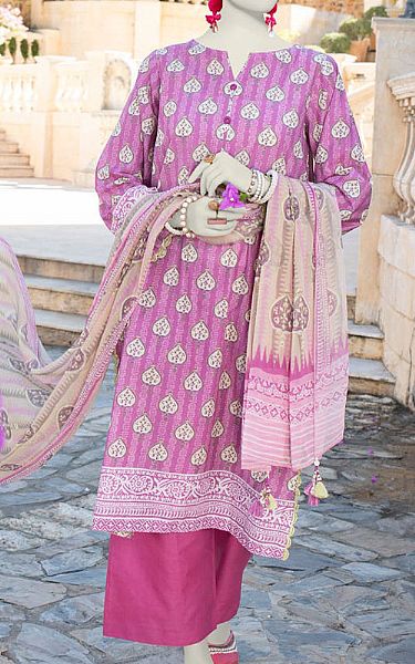 Junaid Jamshed Pink Lawn Suit | Pakistani Lawn Dress in USA- Image 2