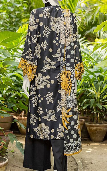 Junaid Jamshed Black Lawn Suit (2 Pcs) | Pakistani Lawn Dress in USA- Image 2