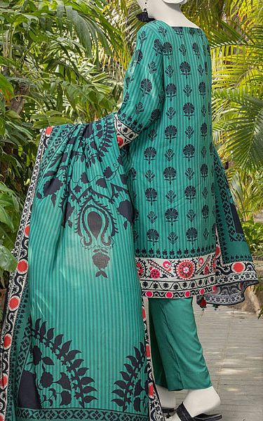 Junaid Jamshed Mineral Green Linen Suit | Pakistani Winter Dresses in USA- Image 2